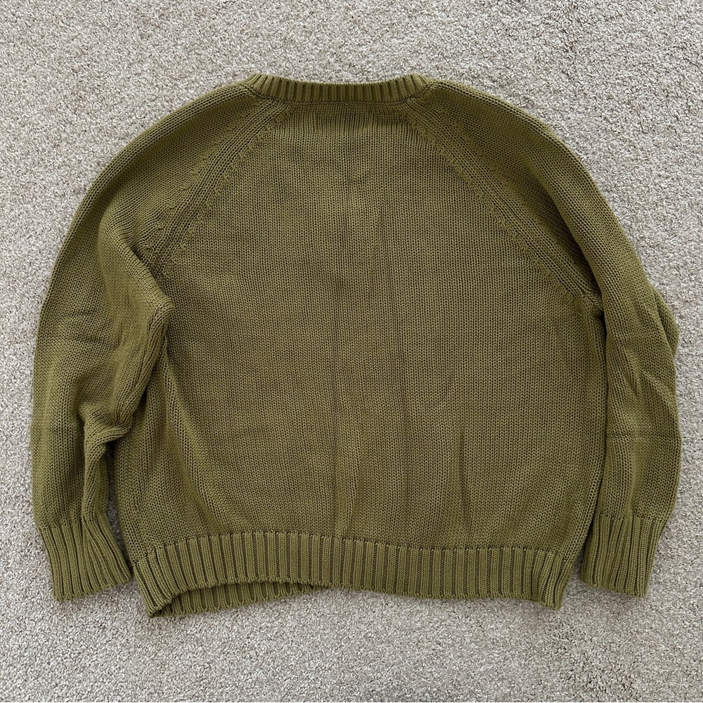 Tradlands Olive Green Cotton Henley Sweater - Picture 5 of 6